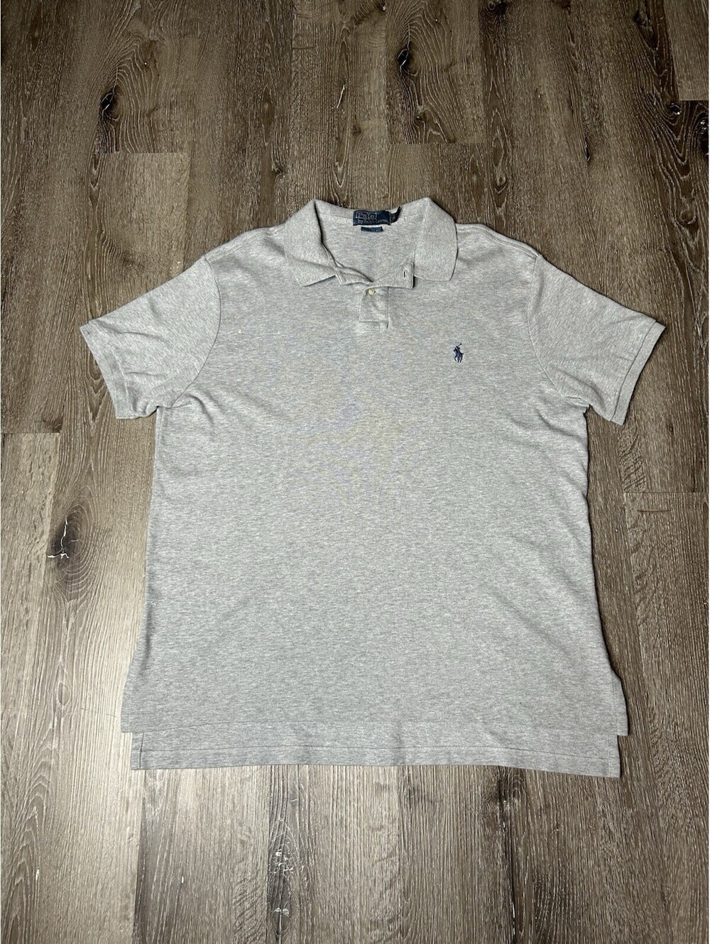 Ralph Lauren Polo Shirt Mens Gray XL Custom  Short Sleeve